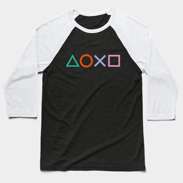 PS4 Controller Buttons Baseball T-Shirt by nikovega21